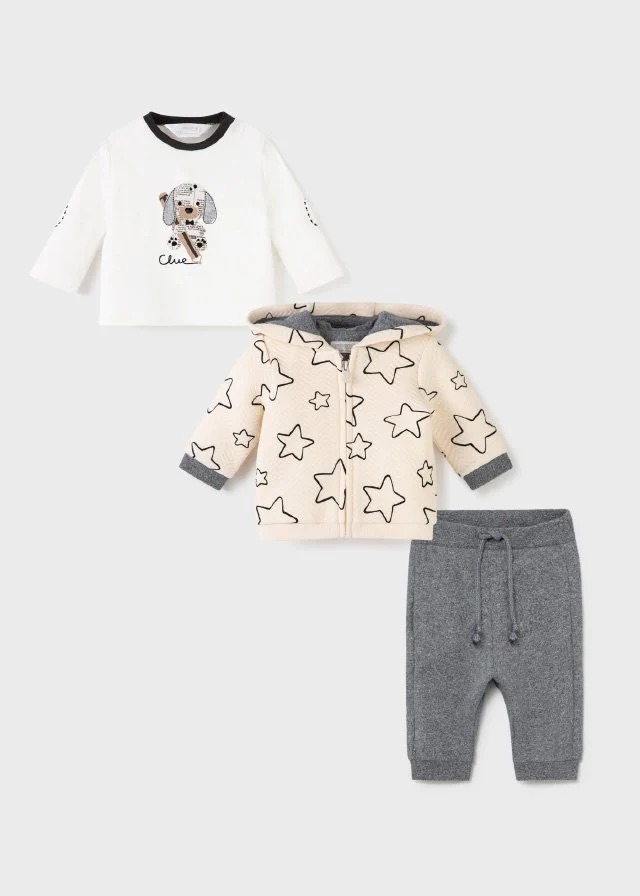 Mayoral Mix Gray 3 Piece Tracksuit - 6-9 Months