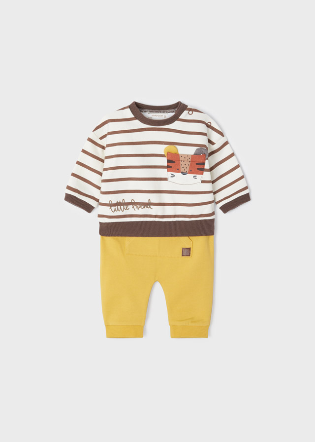 Mayoral Tumeric 2pc Knitted Set - Stripes - 6-9 Months