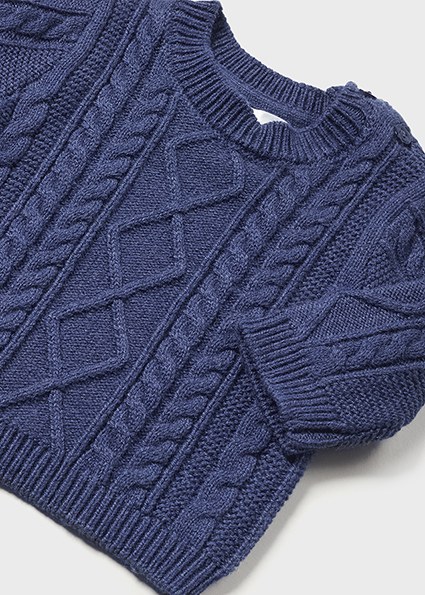 Mayoral Braided Jumper Sweater - 12 Months / Eclipse Blue