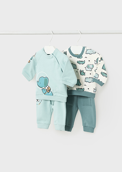 Mayoral Glacial Knit Outfit - 1-2 Months / Aqua Top