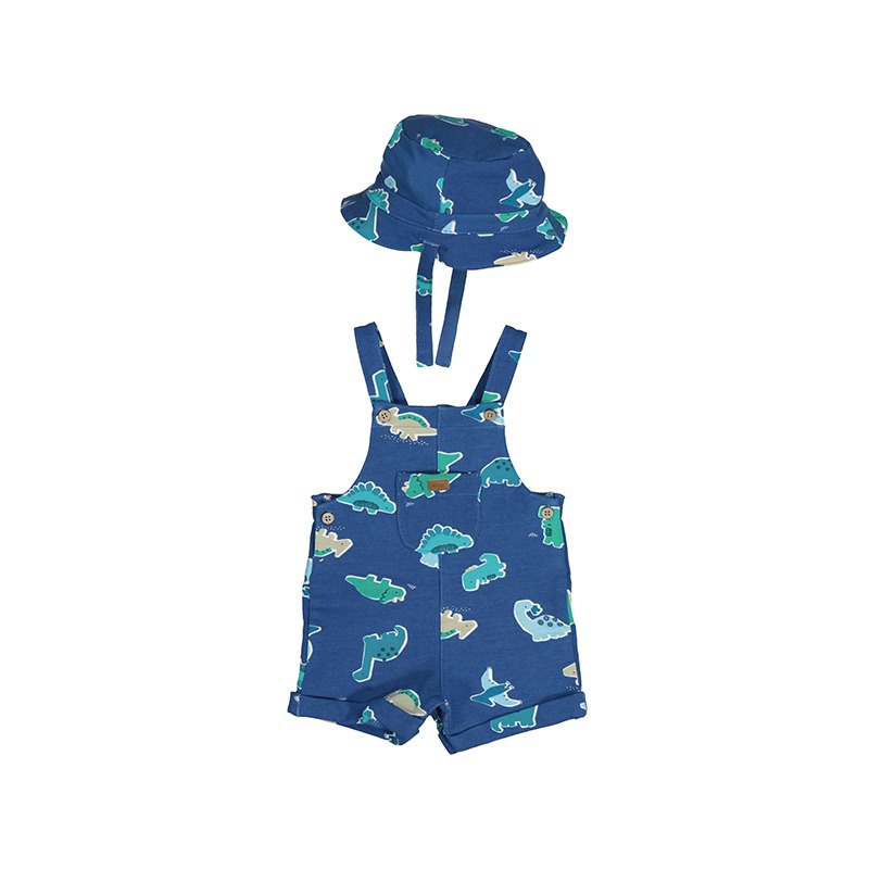 Mayoral Overall & hat Set in Ocean Dino - 12 Months