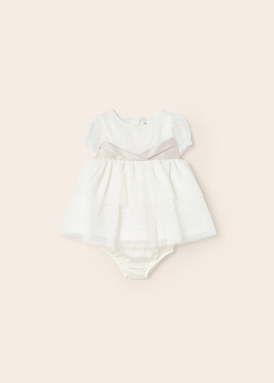 Mayoral Natural Tulle Dress Newborn - 4-6 Months