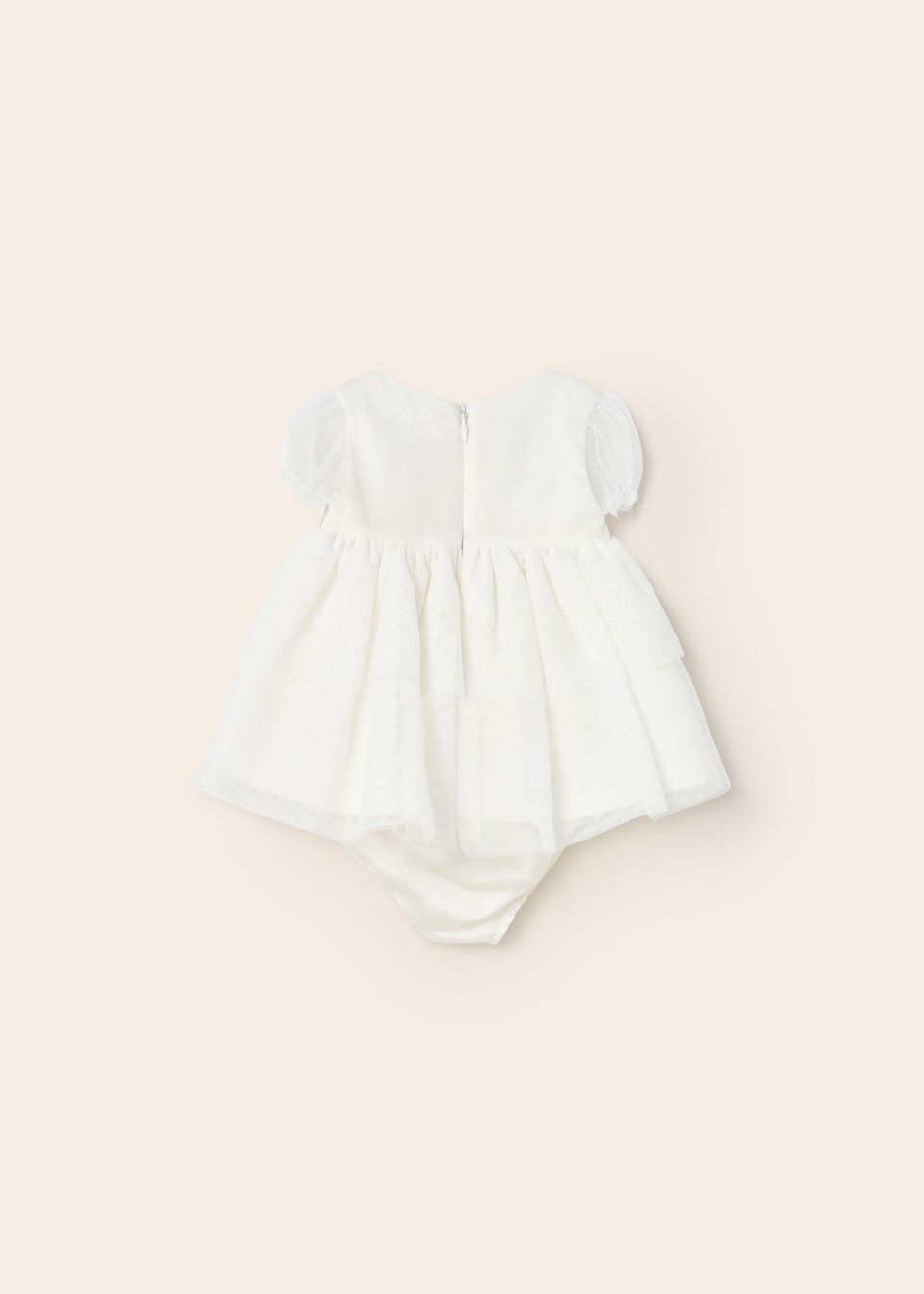 Mayoral Natural Tulle Dress Newborn - 6-9 Months