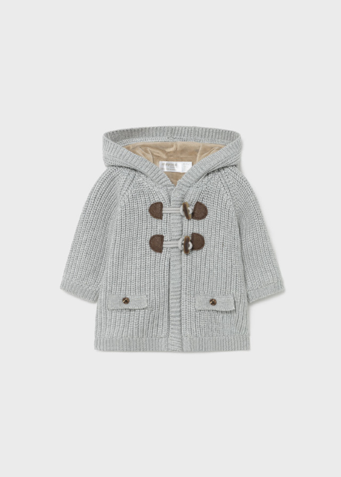 Mayoral Woven knit Cardigan Jacket - Heather Grey - 4-6 Months