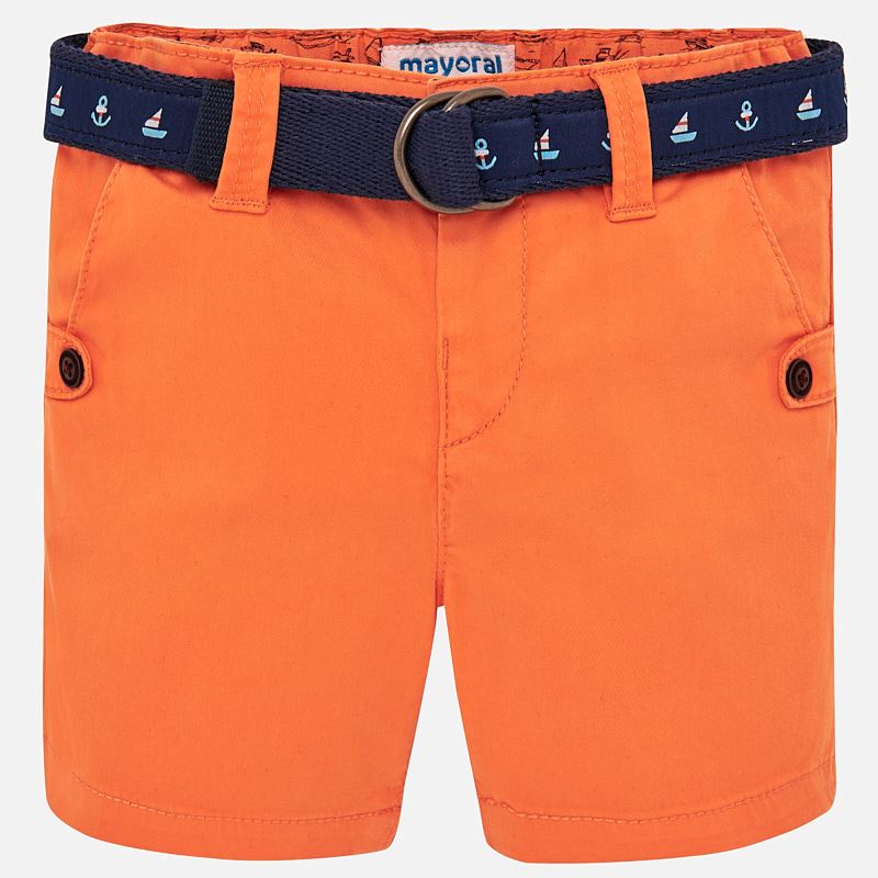 Mayoral Bermuda Shorts with Contrast Belt in Passion Fruit