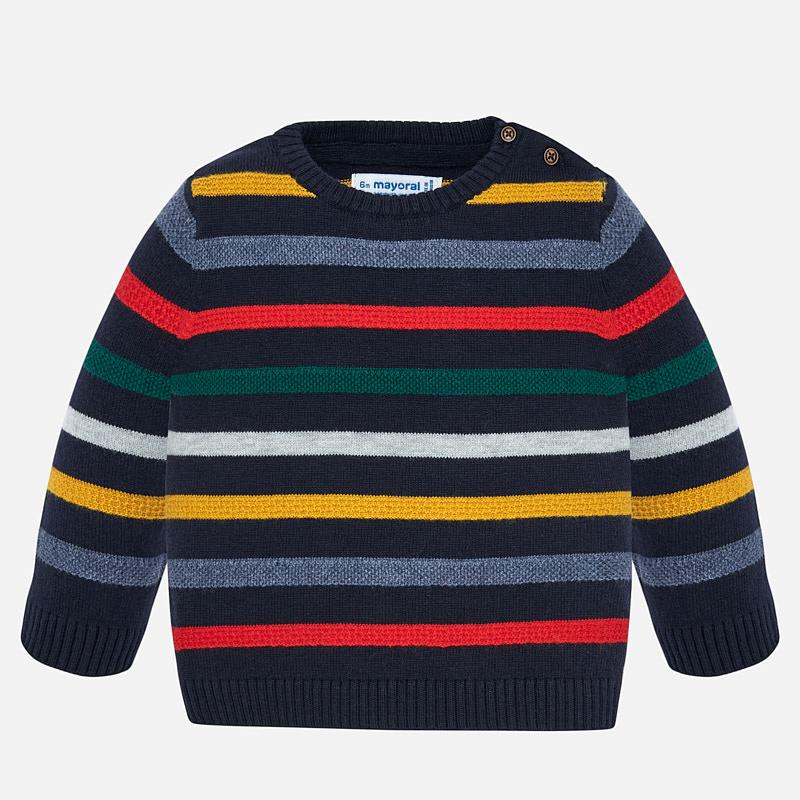 Mayoral Baby Boy Striped Sweater - Universe - 18 Months