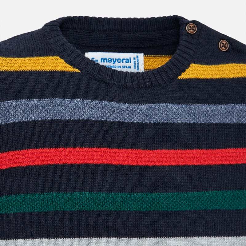 Mayoral Baby Boy Striped Sweater - Universe - 18 Months
