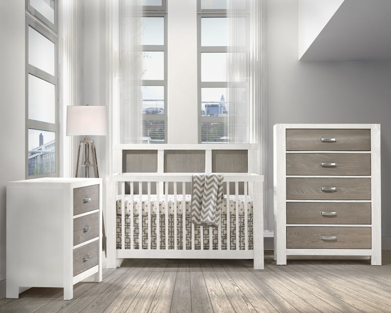 Natart Rustico Moderno Convertible Crib, Chest and Dresser