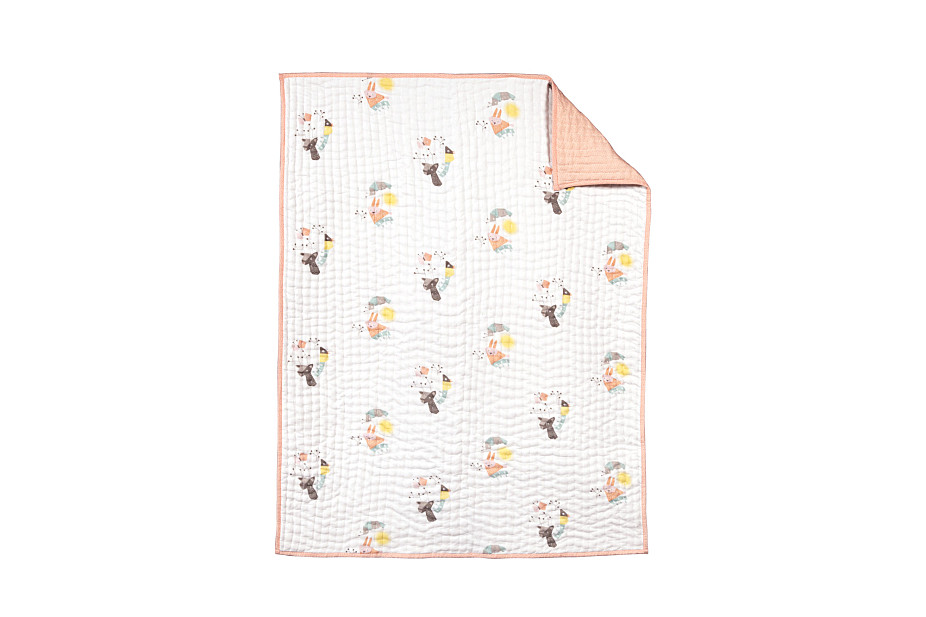 Nursery Works Menagerie Organic Cotton Hand-Quilted Blanket