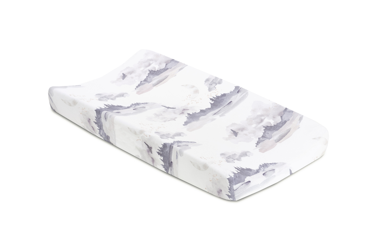 Oilo Studio Misty Mountain Jersey Changing Pad Cover