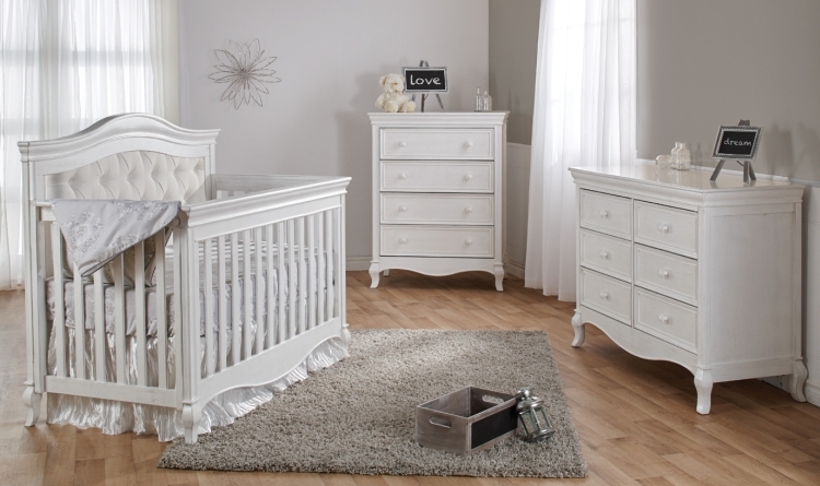 Pali Diamante Forever Crib and Dressers Package, Vintage White