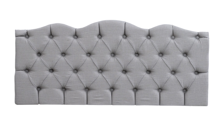 Romina Furniture Antonio Full Bed with Grey Linen Tufting