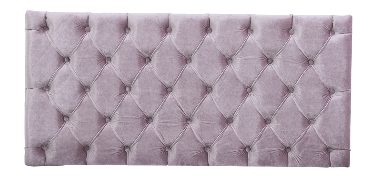Romina Imperio Full Bed with Pink Velvet Tufted Headboard