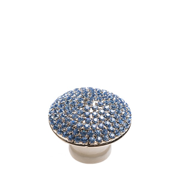 Romina Furniture Round Crystal Dome - Gold with Blue Stone