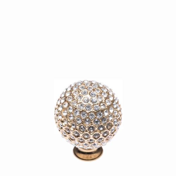 Romina Furniture Crystal and Metal Ball - Gold with White Stone