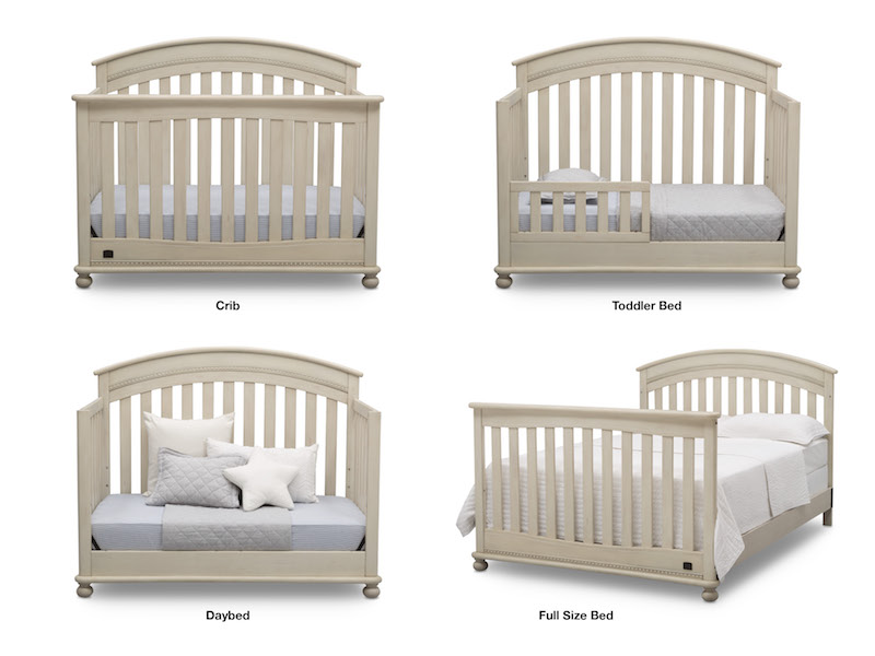 6 Pieces Including Convertible Crib Baby Nursery Furniture Set