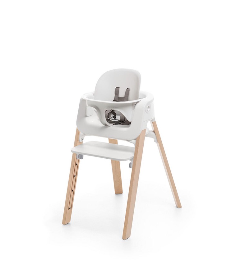 Stokke Steps Highchair - Natural Legs w/ White Seat