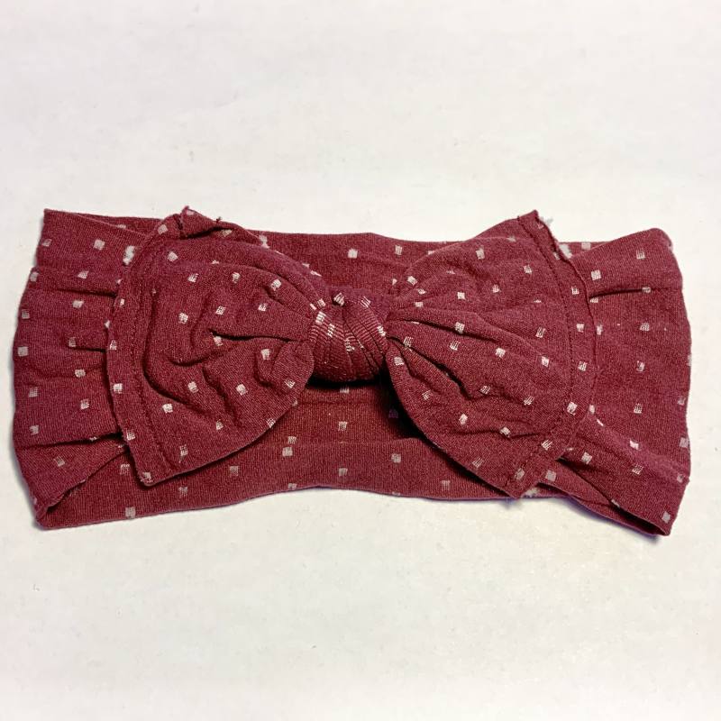 Sugar + Maple Baby Classic Dots Bow Headband - Mulberry