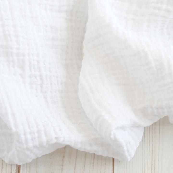 Sugar + Maple Muslin Swaddle Blanket - White