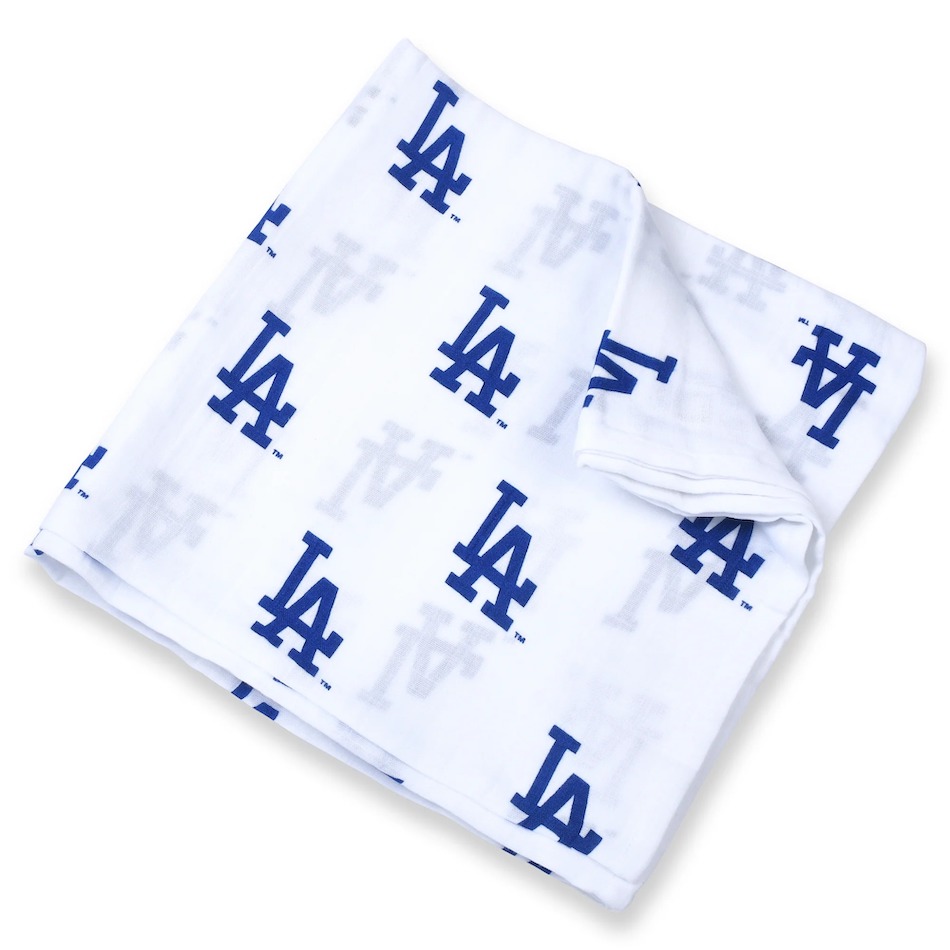 Three Little Anchors LA Dodgers Swaddle Blanket