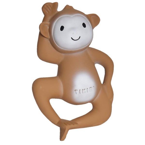 Tikiri Monkey Organic Natural Rubber Rattle, Teether Toy